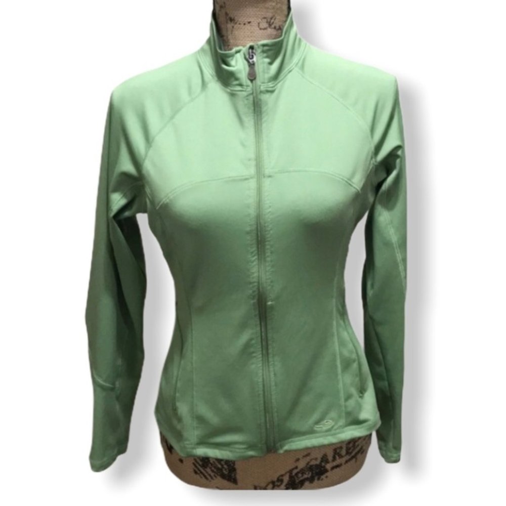 {Champion} Green Fitted Athletic Track Jacket